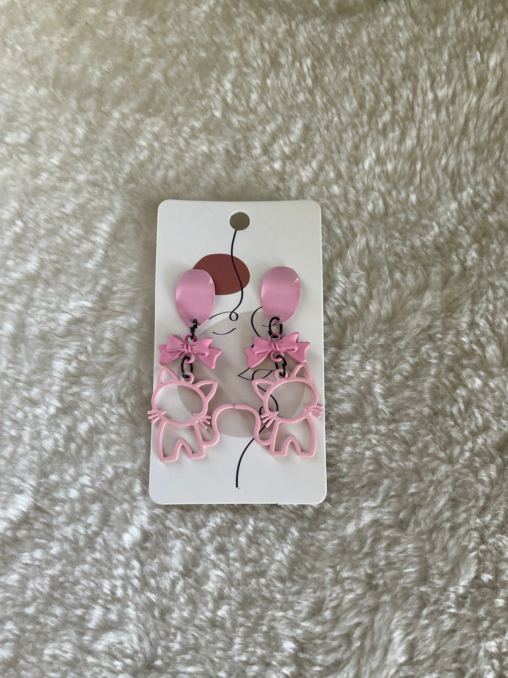 Pendientes gatitos rosas