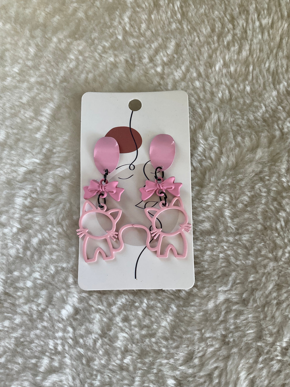 Pendientes gatitos rosas