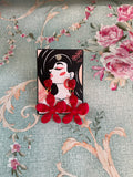 Pendientes flores rojas