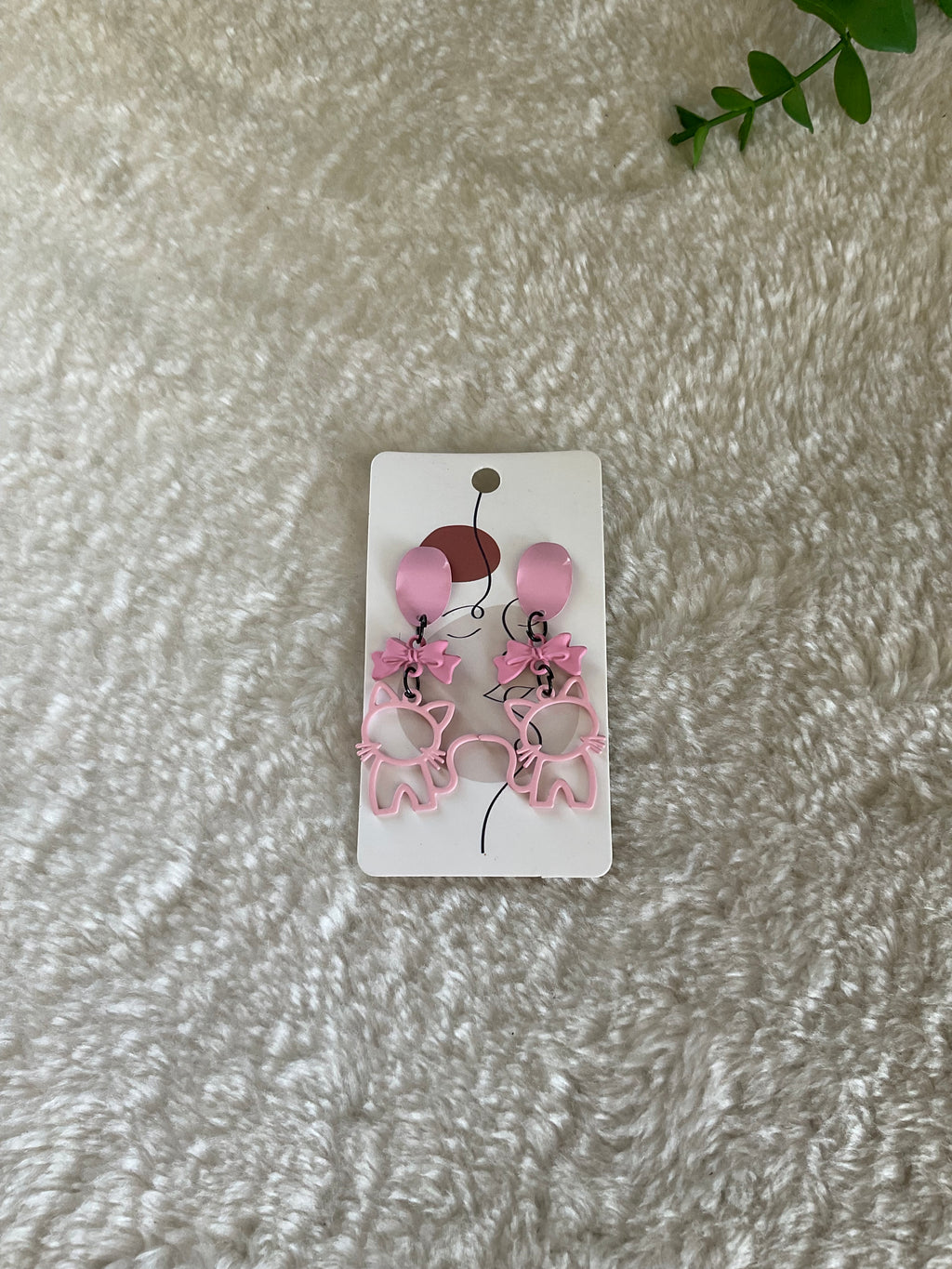 Pendientes gatitos rosas