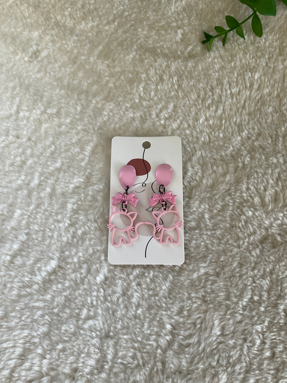Pendientes gatitos rosas