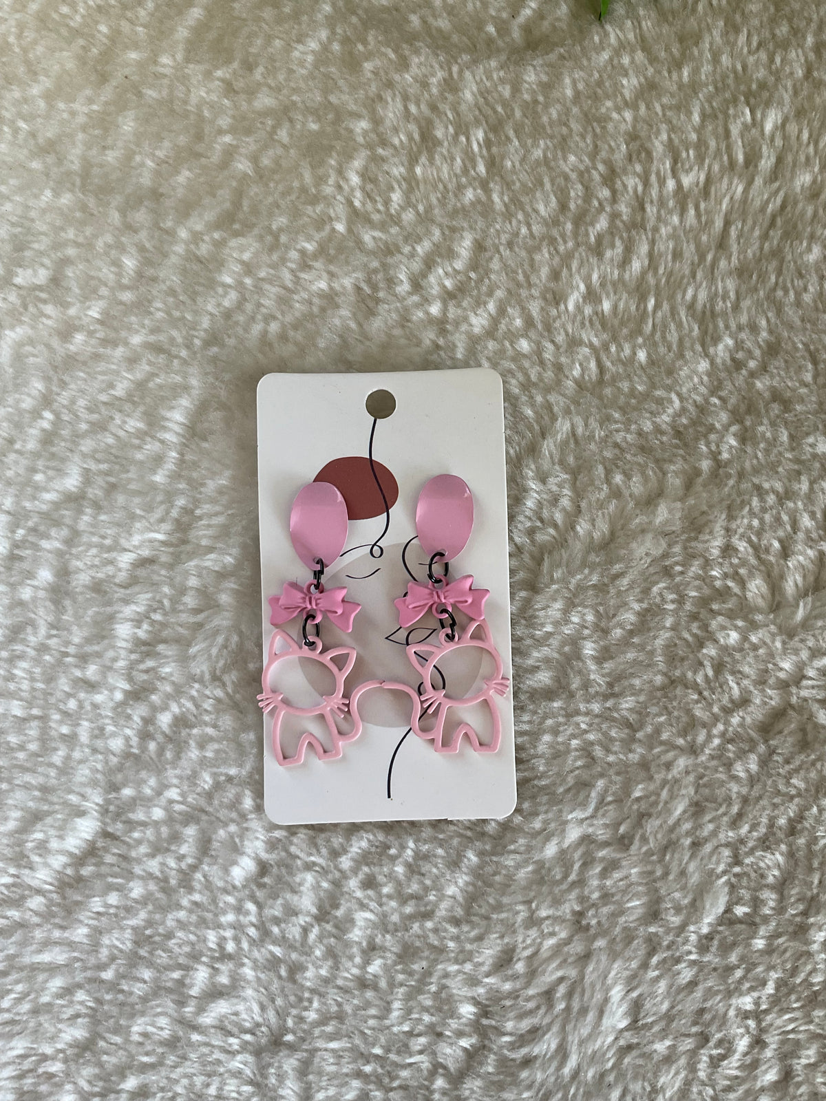 Pendientes gatitos rosas