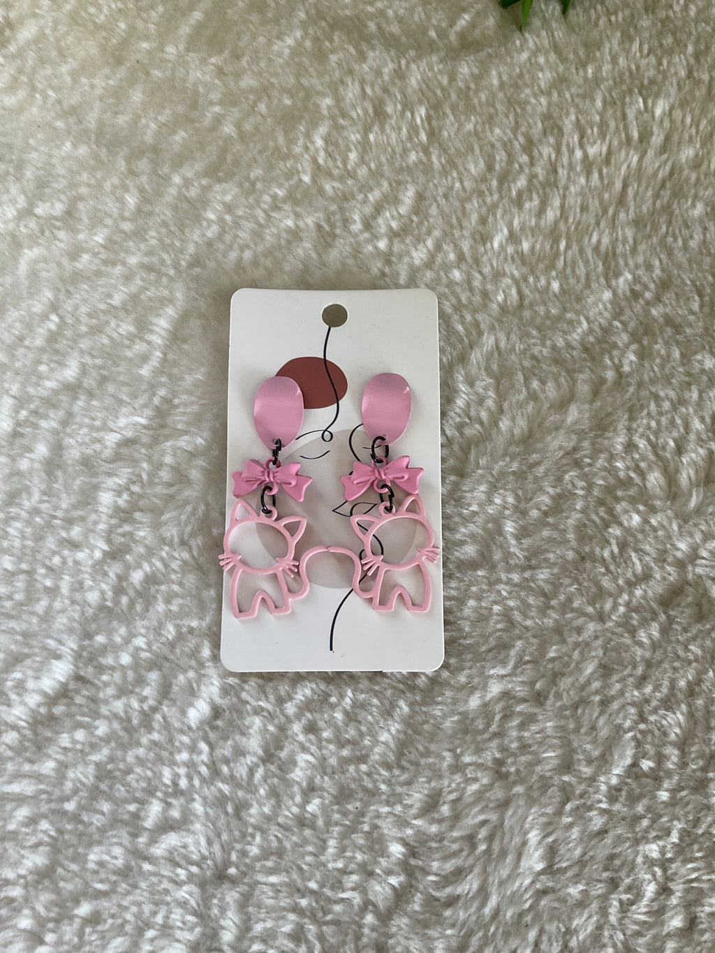 Pendientes gatitos rosas