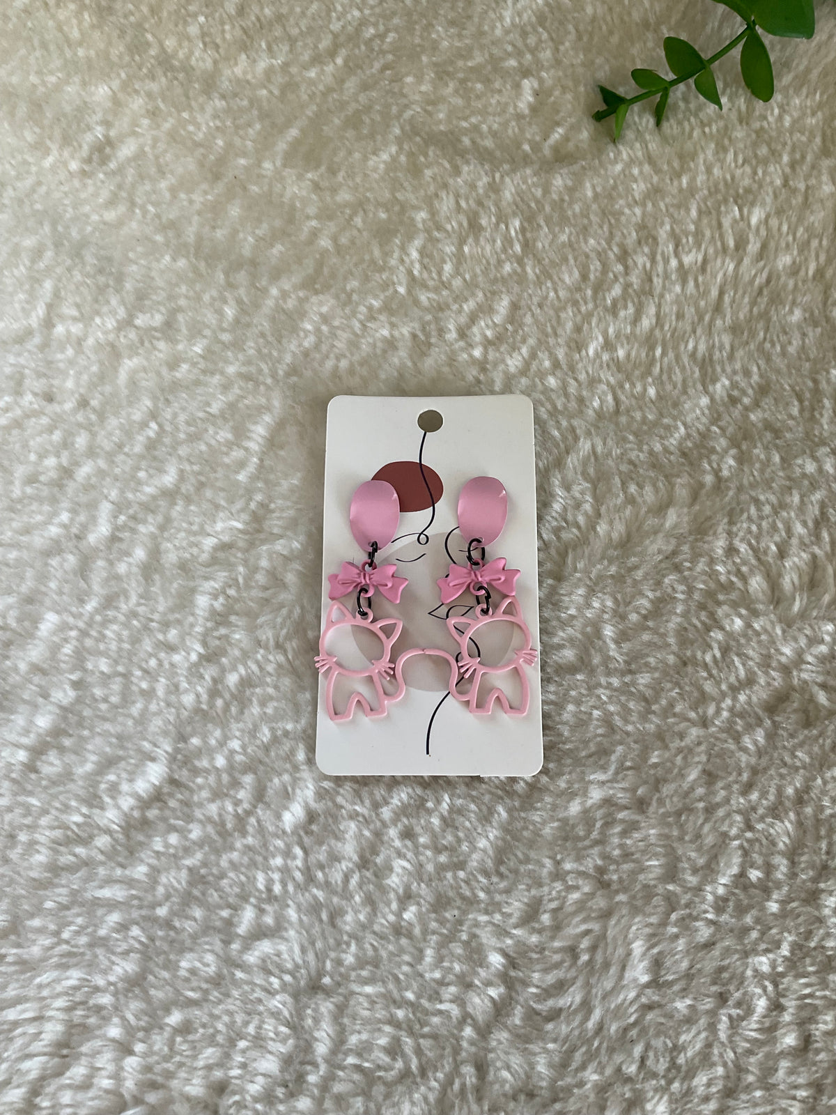 Pendientes gatitos rosas