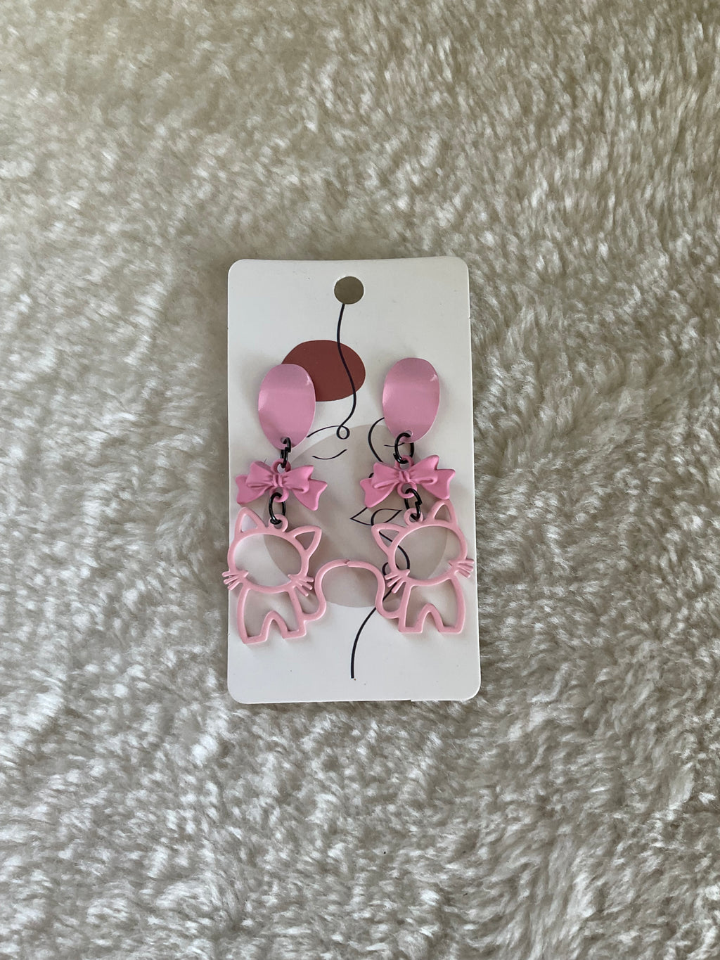 Pendientes gatitos rosas