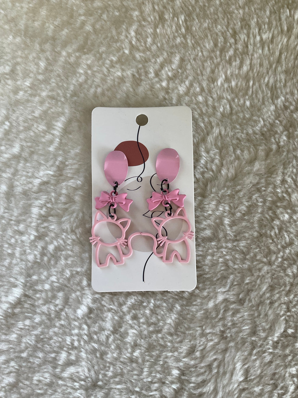 Pendientes gatitos rosas