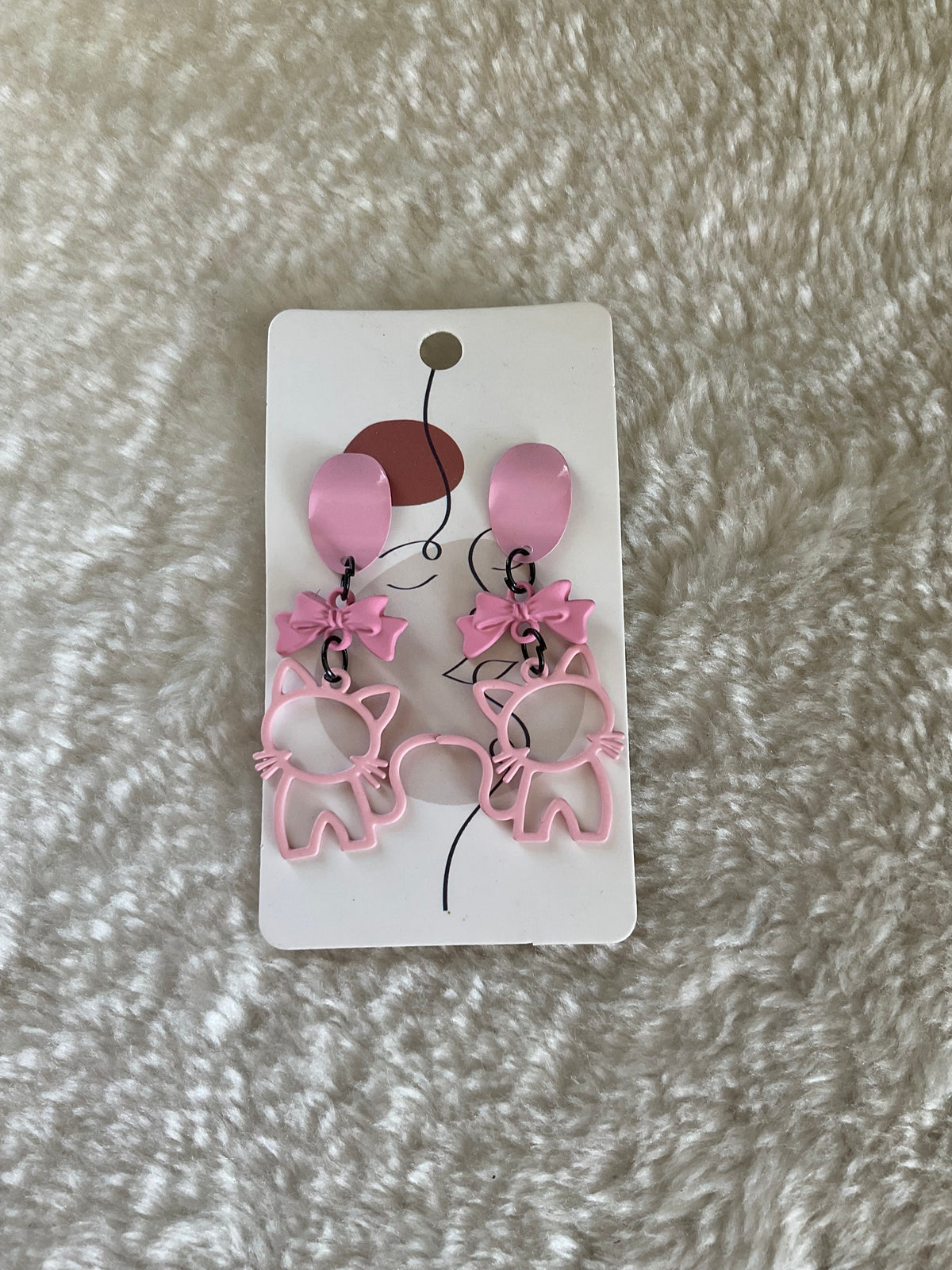 Pendientes gatitos rosas