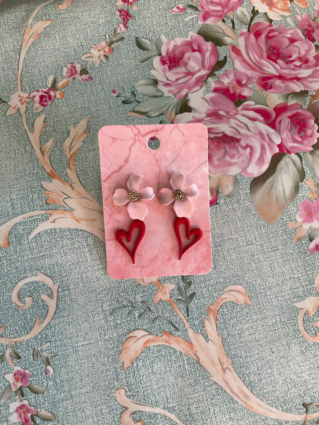 Pendientes flor y corazón